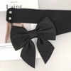 Svnqney Women's Large Bow Belt, black