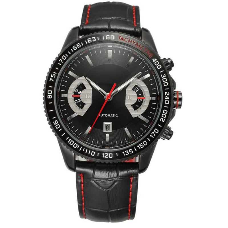 FORSINING Calendar Automatic Mechanical Waterproof PU Leather Band Men Watch