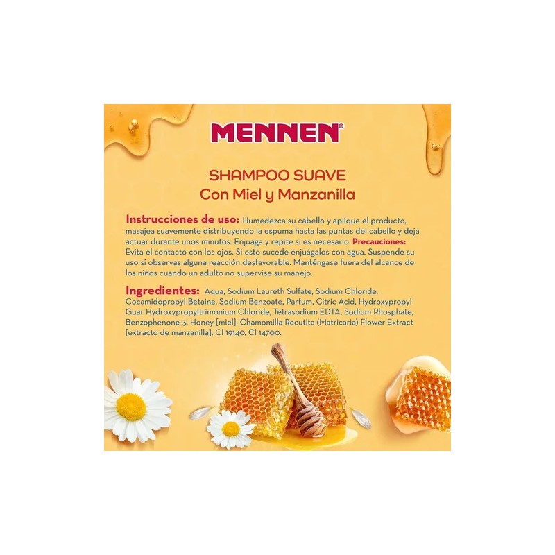 Shampoo Protección Y Suavidad Miel Manzanilla 700ml Mennen