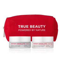ANNEMARIE BÖRLIND SYSTEM ABSOLUTE LIGHT POUCH - Travel Sizes Glättende Tagescreme light (15ml) + Regenerierende Nachtcreme light (15ml) - Bei Fältchen & Anspruchsvoller Haut