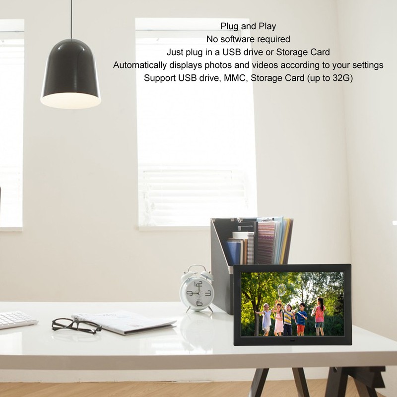 Digital Photo Frame 10.1in HD IPS Screen 1080P Video Music