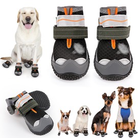Zapatos para Perros Grandes, Pequeños Y Medianos, Botas Transpirables para Verano En Pavimentos Calurosos, Botines Antideslizantes Con Protección para