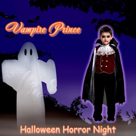 Madrugada Vampire Prince Kids Costume, Halloween, Tattoo Stickers Included, 2 Piece Set, Boys, S596, M, 43.3 - 47.2 in (110 - 120 cm)