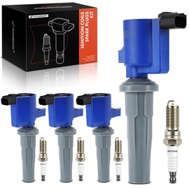 A-Premium (Blue) Set of 8 Ignition Coil Pack and Iridium Spark Plugs Compatible with Ford Escape 2009-2019, Fusion 2010-2020, Transit, C-Max, SSV Plug-In Hybrid & Lincoln MKZ & Mercury Mariner, Milan