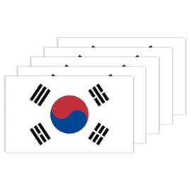 South Korea Flag Sticker,5PCS South Korean Decal Decoration,Waterproof Decor for Laptop Window Car Suitcase