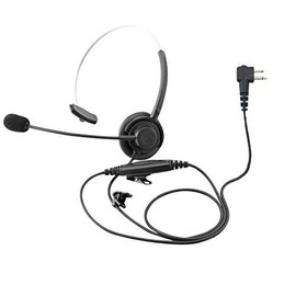 PROMAXPOWER Two Way Radio Light Weight Single Muff Headset with Boom Microphone and PTT Button for Motorola CP100 CP200D CLS1410 PR400