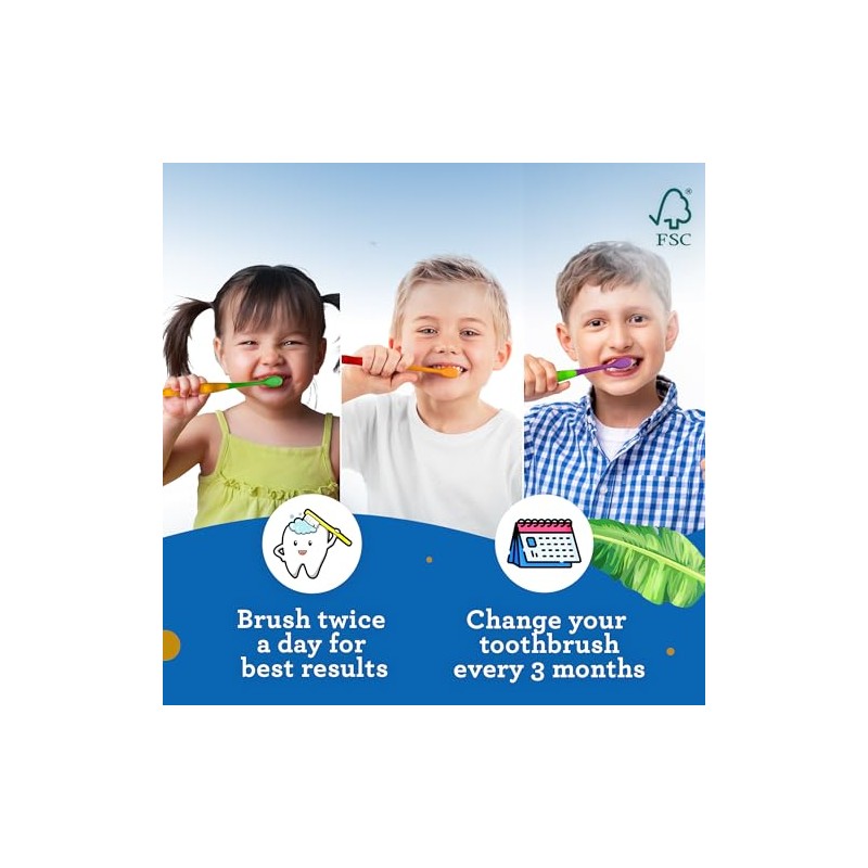 GuruNanda Butter On Gums - Cepillo dental para niños, paquete