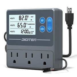 SENSTREE Digital Temperature Humidity Controller Pre-Wired Outlets for Mushroom, Rreptile, Heating/Cooling On Outlet 1, Humidifier/Dehumidifier On Outlet2, Timer On Outlet 3