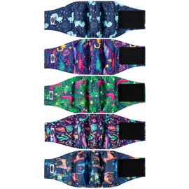 Tuiskusa Male Dog Diapers, High Absorbing Dog Belly Bands for Male Dogs, Washable Reusable Dog Male Wraps(5 Pack)