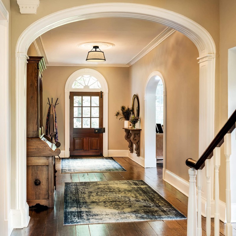 DANSEER Drum Flush Mount Ceiling Light Black Finish Dimmable LED