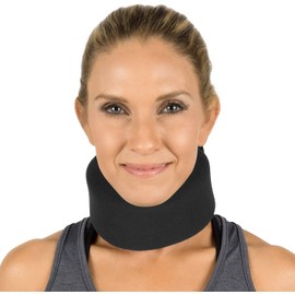 Vive Neck Brace - Foam Cervical Collar - Vertebrae Whiplash Wrap Aligns and Stabilizes Spine - Adjustable Spinal Support Can Be Used While Sleeping and Relieves Pain, Pressure