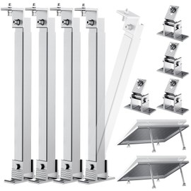 4PCS Adjustable Solar Panel Tilt Mount Brackets Aluminum Alloy Mounting Bracket Stand Systems Support 50W 70W 100W 150W 200W 300W 400W Solar Panels for Ground, Roof, Boat, Wall ,Railer, RVs