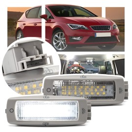NSLUMO 2 x LED Interior Reading Card Light Dome Ceiling Roof Lamp 2013-2016 Seat Leon/Leon MK4 IV 2011-2016 Seat Alhambra Led Courtesy Ambient Cabin Lighting