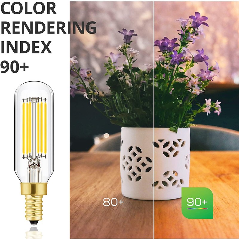 LEOOLS Dimmable t6 led Bulb 60W Candelabra led 4000K Clear
