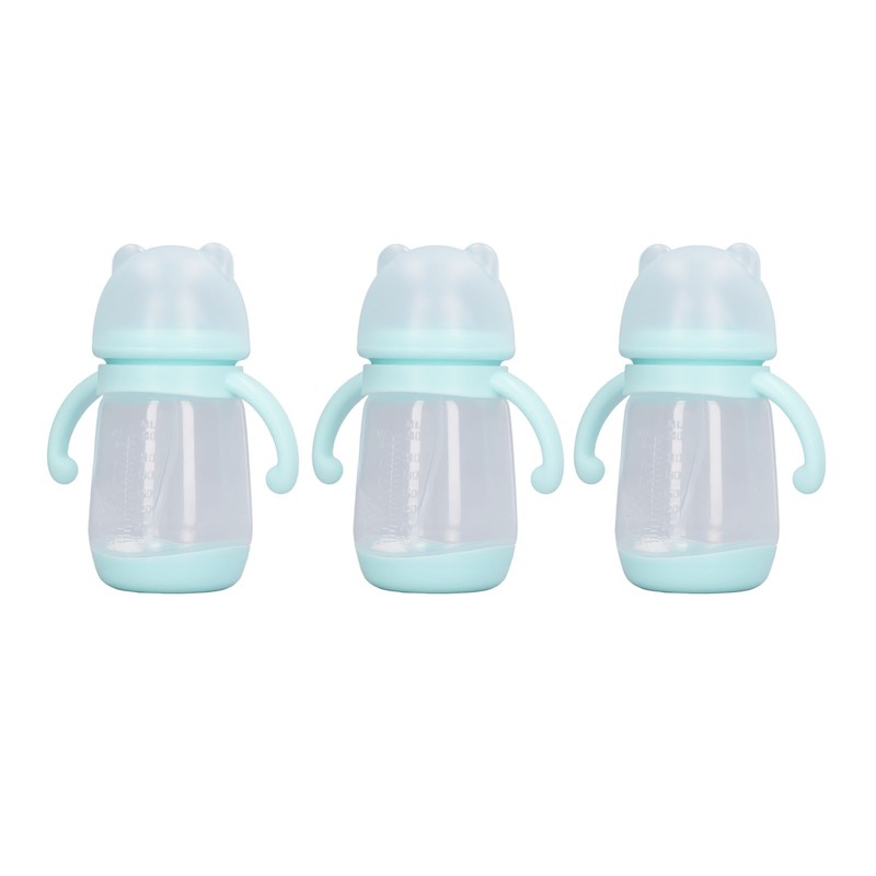 3pcs Self Grip Baby Bottle Bear Shaped Detachable Leakproof Infant