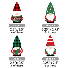 Big Dot of Happiness Red and Green Holiday Gnomes - DIY Shaped Christmas Party Cut-Outs - 24 Count
