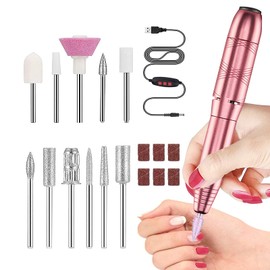Electric Nail Machine, Naildrill, USB Powered, Nail Polishing, Exfoliating, Polishing, Both Hands and Legs, Compact, For Home Salons, 11 Bits, Low Vibration, Low Noise, Adjustable Speed, Mother's Day,