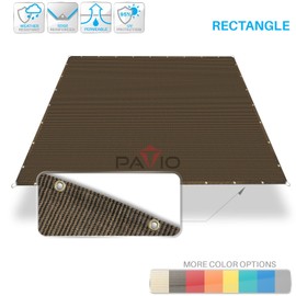 Patio Paradise 3' x 3' Sun Shade Sail Straight Edge, Rectangle Shade Canopy 240GSM Shade Cloth with Grommets Pergola Cover Replacement for Outdoor Backyard Garden, Customize, Brown