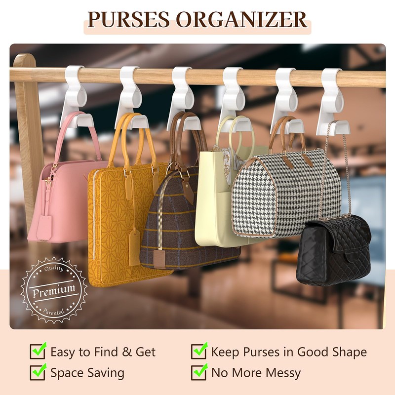 Famitree Acrylic Purse Organizer for Closet 6 Pcs，New Luxury Purse