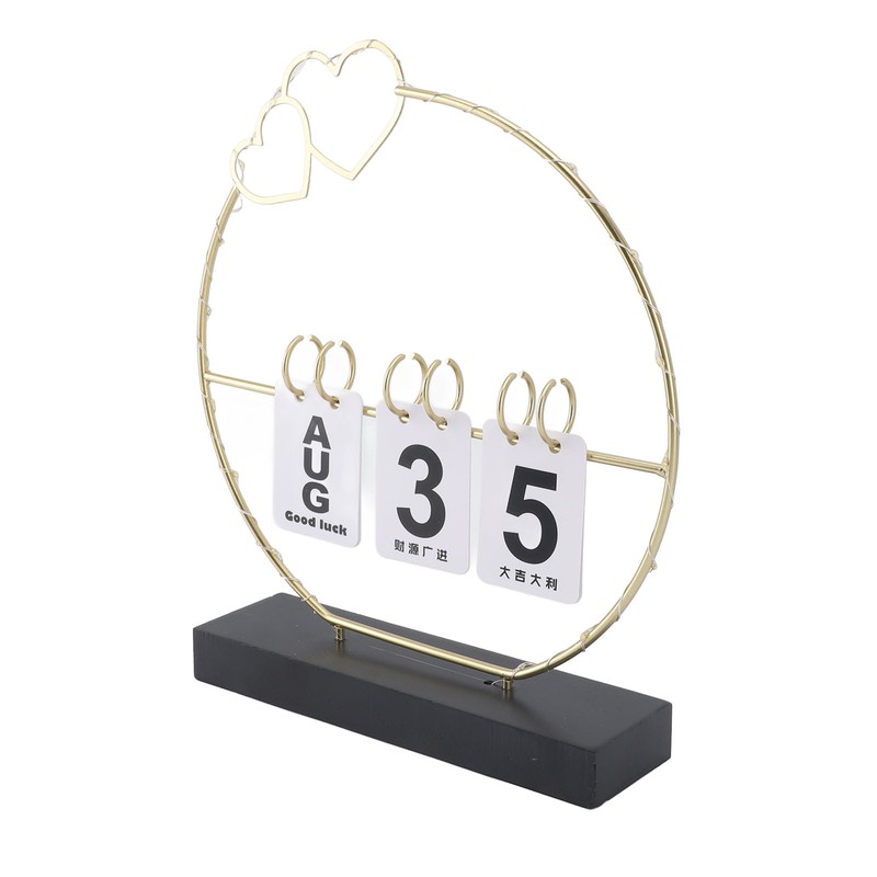 Perpetual Flip Calendar with LED Light Durable Construction Metal Art