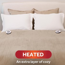 Sunbeam Royal Luxe Mushroom Heated Blanket - King