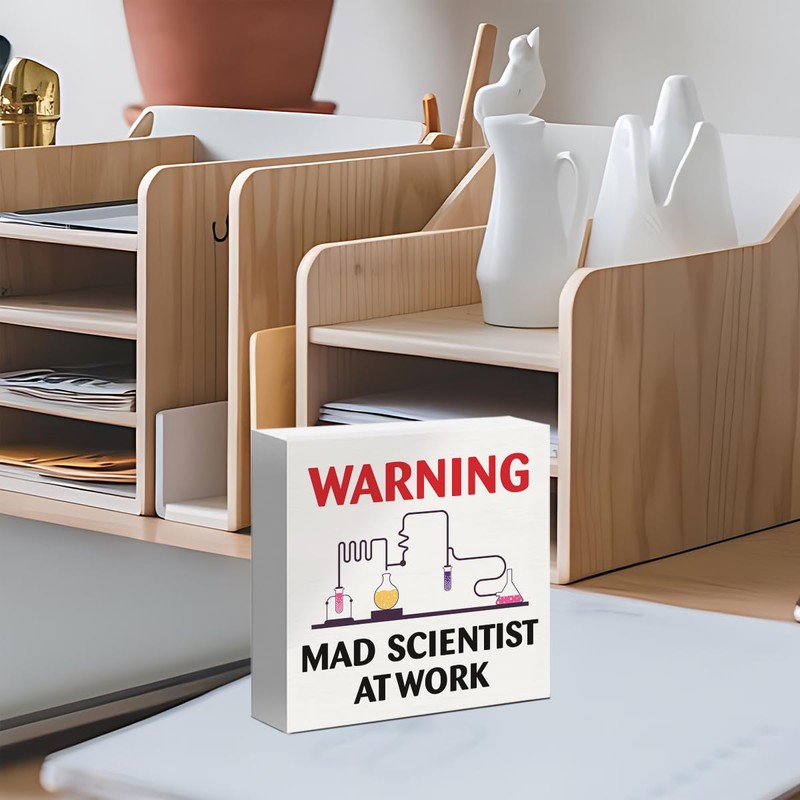 Mad Scientist Decorations Classroom Science Sign, Chemistry Laboratory Classroom Wooden