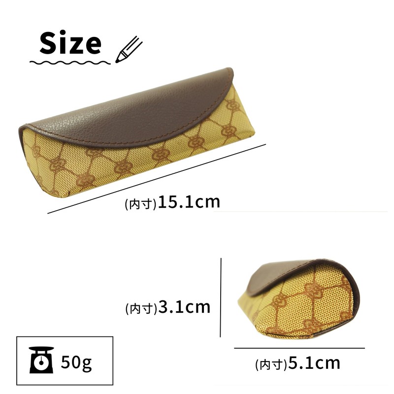 CHARMANT SH430 Lightweight Monogram Glasses Case, Luxury, Compact, Stylish, Cute,