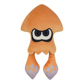 SAN-EI SP32 Splatoon 3 All Star Collection Squid (S) Orange Plush Toy, W 5.1 x D 1.6 x H 8.7 inches (13 x 4 x 22 cm)