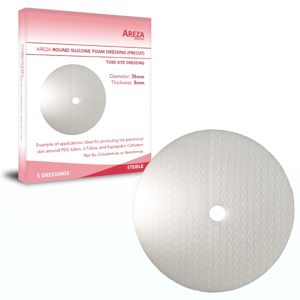 Round Silicone Foam Dressing - Tube Site Dressing - May