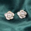 Aneneiceera Vintage Acrylic Flower Stud Earrings White Camellia Earrings Resin