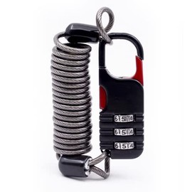 Bicycle, Keys, Wire Lock, Dial, 3 Digit Coil Lock, Max. 31.5 inches (80 cm), Small, Compact, Wire Cable, Electric Bicycle, Cross Bike, Mountain Bike, Folding Bicycle, Anti-theft