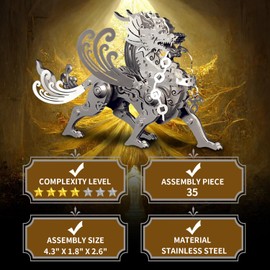 Microworld Kits de modelos de metal 3D, rompecabezas de metal 3D, rompecabezas de metal 3D, colección Warcraft de acero, rompecabezas 3D para adultos, rompecabezas de cerebro de animales, decoración del hogar