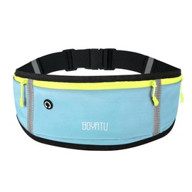 Running Belt Waist Fanny Pack: Waterproof Phone Holder Workout Pouch for Walking Jogging Light Blue