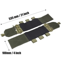 Zamudam Elastic Tactical Vest Cummerbund Quick Release Mounting Strap for Vest JPC/CPC/LBT/LBX/FCPC with Magazine Pouches Green