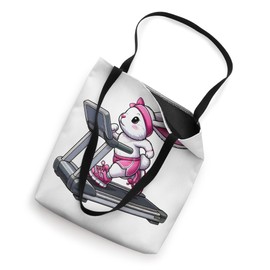 Easter Bunny on Treadmill Gym Fitness Workout Training Tote Bag