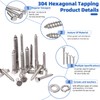 Glarks 162Pcs 1/4" 304 Stainless Steel Hex Lag Screws Assortment