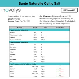 Sante Fine Ground Sea Salt From the Celtic Sea - 1.1lb (18oz) Pack of 3, Unrefined Organic French Sea Salt, Rich in 82+ Minerals Salt, 100% Natural & Hand Harvested