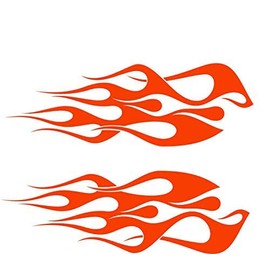 Wild Dingos LLC - ST1 Winglets - Flame Decal Kit Multi-Color Golf Cart UTV RC ATV Mower Motorcycle Tank (B - Medium, DG24-034 Orange)