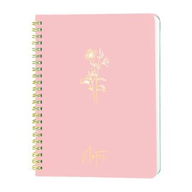 Spiral Journal Notebook for Women, A5 Aesthetic Notebook with 160 pages, 8"X6" college-ruled writing journal, cute notebook suitable for work notebooks, school notebooks and bible journal(pink)