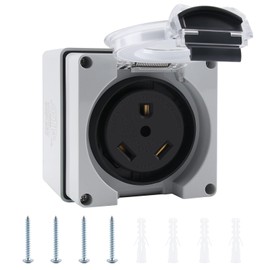 Newdeli 30 Amp Rv Power Outlet Box NEMA TT-30R Rv Electrical Outlet Receptacle Panel 125Volt Waterproof Outdoor Outlet Box for RV Camper EV Generators Motorhome Travel Trailer - ETL Listed
