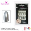 False Nails by Bling Art Silver Matte Metallic Almond Stiletto