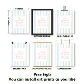 Pleonox Pastel Wildflower Girl Nursery Wall Art Prints 8x10 Inch Set of 4, Cottagecore Floral Botanical Pictures Wall Decor for Baby Girl Nursery Room Bedroom Dorm Apartment, Unframed