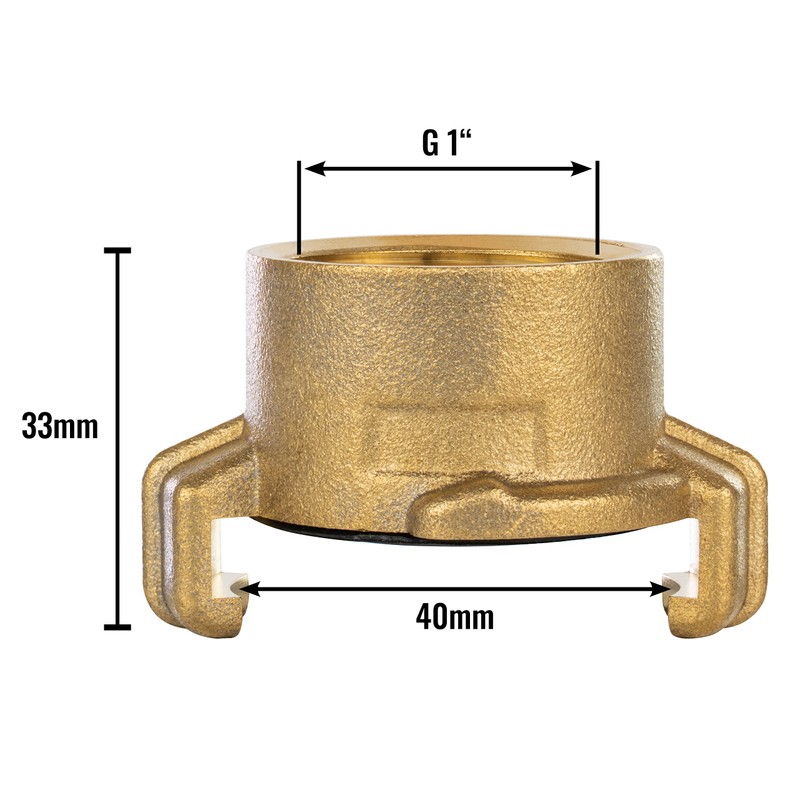 Poppstar Brass Quick Coupling 1 Inch Internal Thread (System Geka
