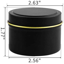 Bunhut Candle Tins,24 Pack 5oz Candle Tins for Making Candles,Bulk Candle Jars with Lids,Candle Containers for DIY Candle Making,Black Candle Tins,Empty Candle Jars for Making Candles (black-5 oz)