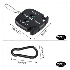 Mirrwin Golf Scorer Counter with 2 Carabiners Golf Result Indicator Hand Counter Player Strike Counter with Key Chain for 2 Players Score Counters Pack of 2