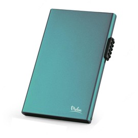 Pidin Pop-Up Wallet, Slim Minimalist Credit Card Holder For Men And Women, Card Holder for 7 Cards, RFID Protection Ultra Slim Metal Wallet Mini Metal Case, ID card holder. (Aluminum, Sea Green)