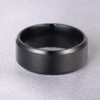 Simple Stainless Steel Ring for Men Women Black 8mm
