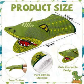 Zhehao 2 Pcs 3D Alligator Souvenir Oven Mitts Green Alligator Oven Mitts Kitchen Decors for Home Him Her Funny Gifts
