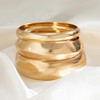 3PCS Chunky Gold Bangle Bracelets Trendy Wide Chunky Cuff Bracelets