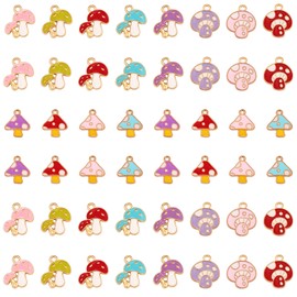 LEGENTLISUR 48Pcs Animal Enamel Charms for Jewelry Making Bulk Mushrooms Pendant Charms for Bracelet Necklace Keychain DIY Craft Supplies